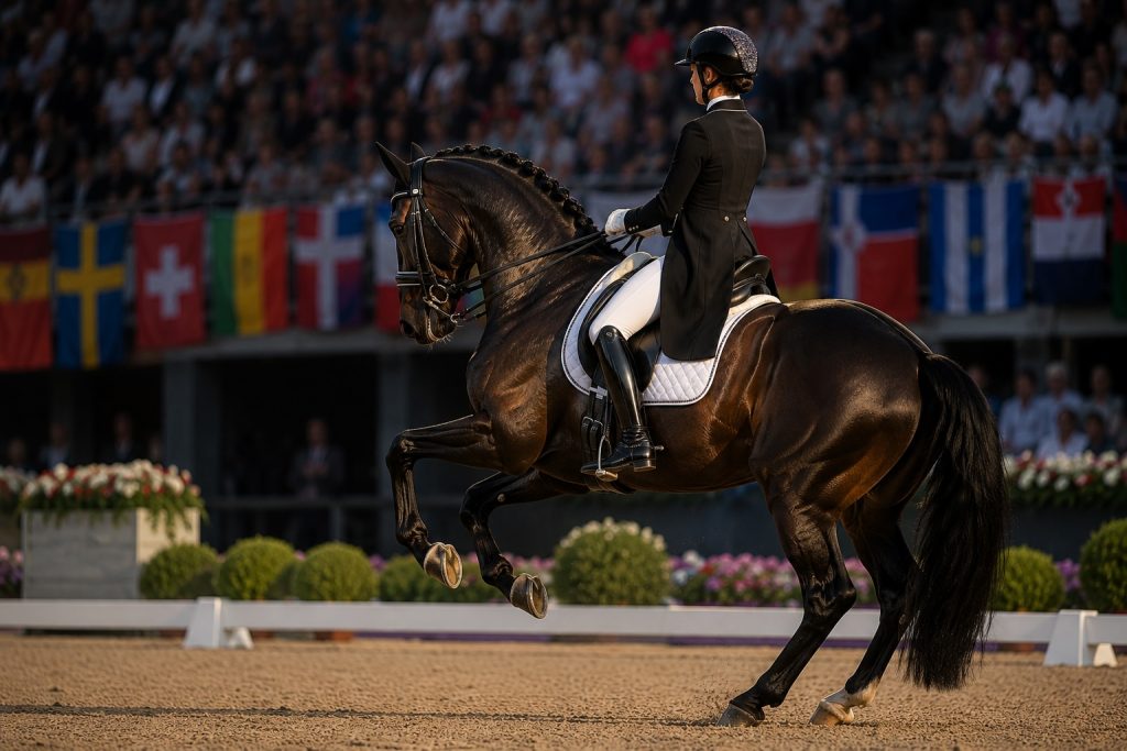 Koń ujeżdżeniowy na zawodach Grand Prix